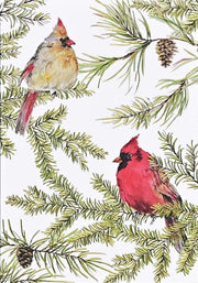 Cardinals in Evergreen Small Boxed Holiday Cards (