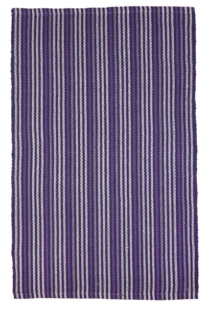Stripe Rag Rug Cotton Haze 2' x 3' by Homeportonline