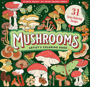 Mushrooms Adult Coloring Book (31 One-Sided Design