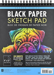 Studio Series Black Paper Sketch Pad 9 X 12 Inches (50 Perforated Sheets)