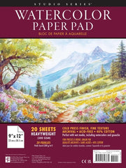 Studio Series Watercolor Paper Pad (9" x 12", 300 GSM Heavyweight Paper, 20 Sheets)