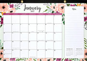 2027 Floral Desk Pad and Wall Calendar (11" X 17") - (12-Month Calendar with 152 bonus stickers!)
