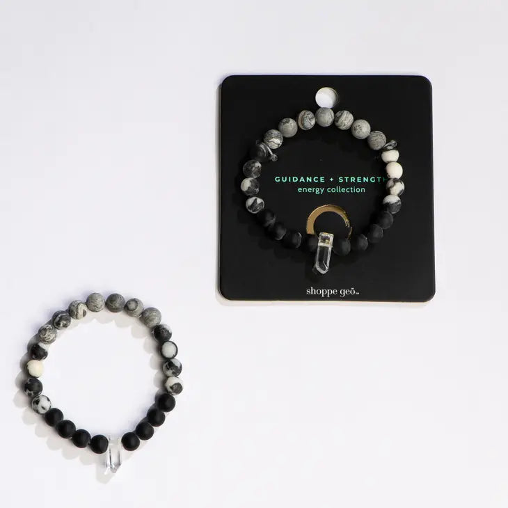 Guidance + Strength Crystal Bead Bracelet by Wild Lark