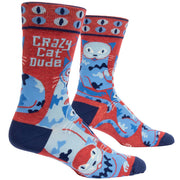 Blue Q Crazy Cat Dude Men's Crew Socks