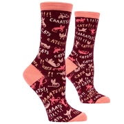 Women s Crew Socks - Blue Q - Cats! SW429