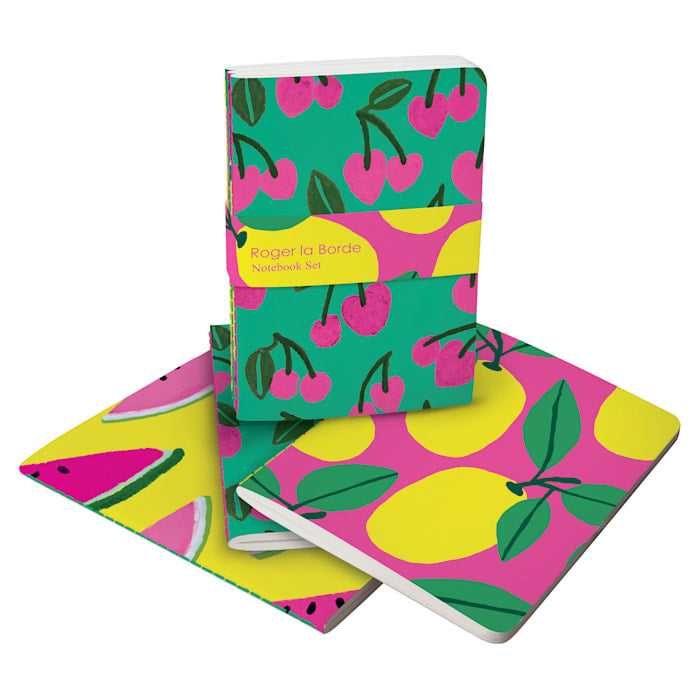 Roger la Borde Cute Fruit A6 Softback Journal Set, Set of 3