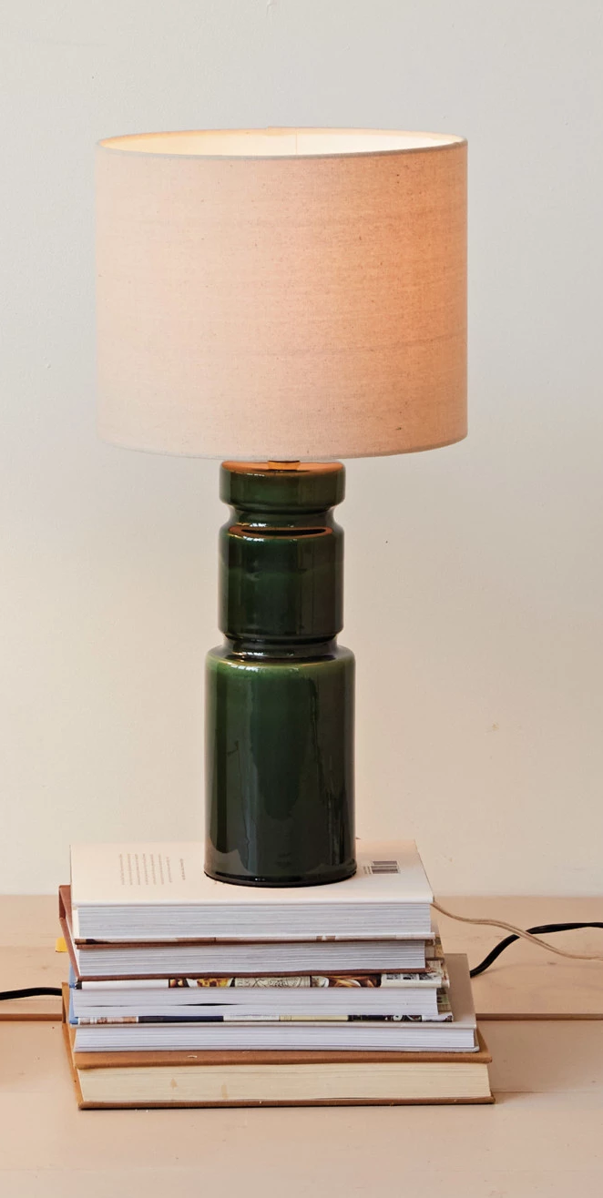 Lamp Tabletop Ceramic Forest Green 23"h by Homeportonline