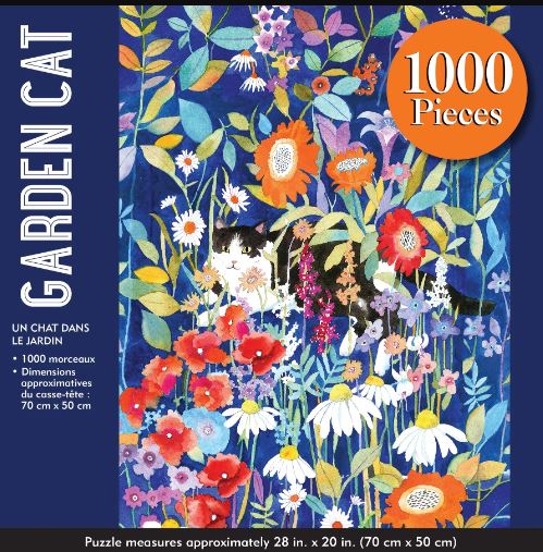 Puzzle 1000 Piece Garden Cat by Homeportonline