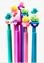 Gel Pen Cactus Bright Colors Heart Planter Pot (Sold Individually) by Homeportonline