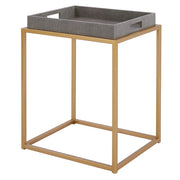 Side Table Removable Faux Shagreen Tray by Homeportonline