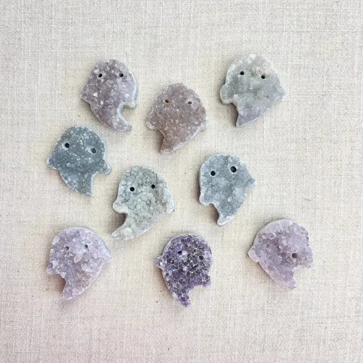 Natural Druzy Ghost Carving