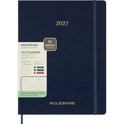 Moleskine 2027 15-Month Essential Planner, Soft Cover, Weekly Vertical, XXL (8.5 x 11), Sapphire Blue, 128 pages