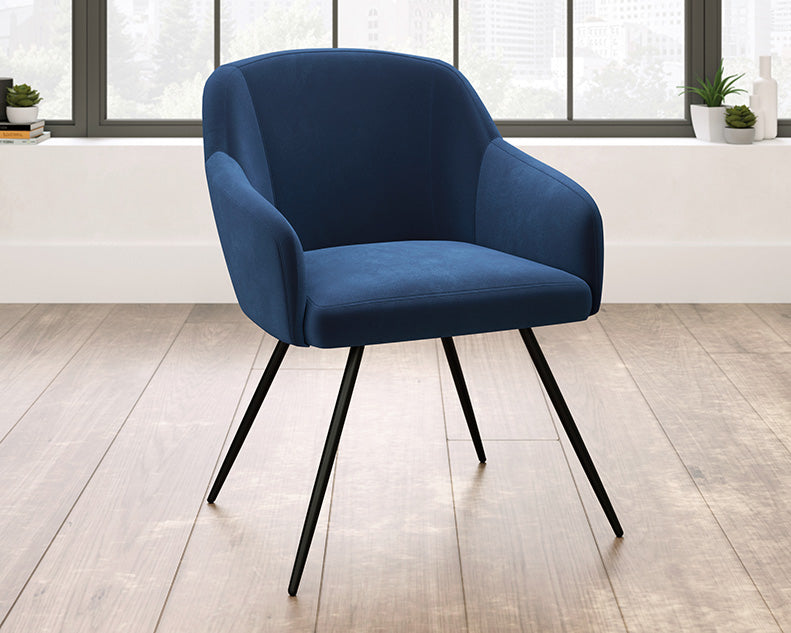 Chair Occasional Harvey Park Collection Velvet Dark Blue by Homeportonline