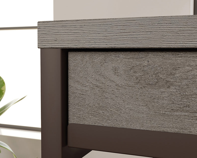 Manhattan Gate Single Pedestal Desk With Drawers Mystic Oak Finish by Homeportonline