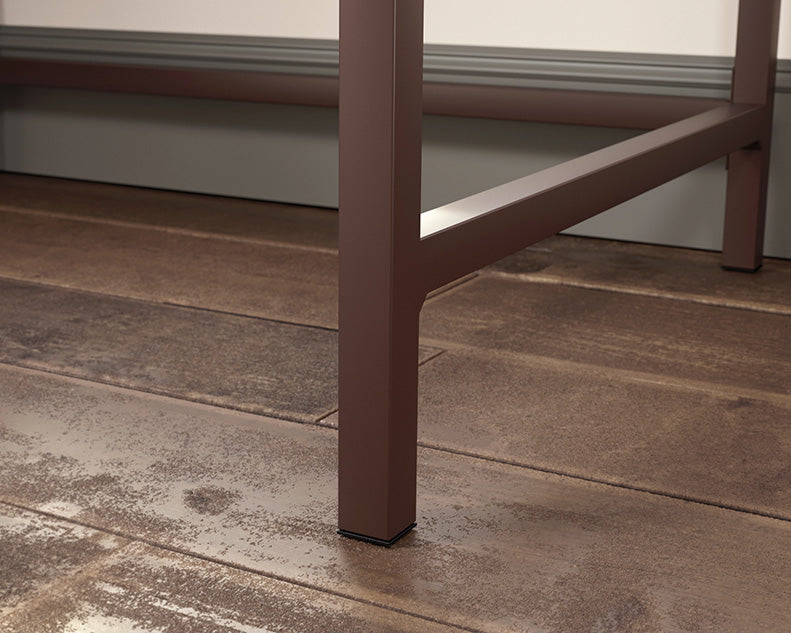 Manhattan Gate Single Pedestal Desk With Drawers Mystic Oak Finish by Homeportonline