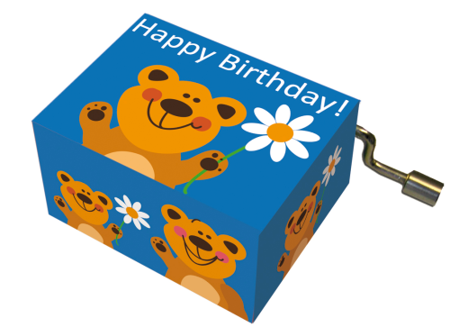 Music Box - Happy Birthday - Bear With Flower by Homeportonline