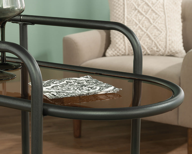 Coral Cape Modern Metal & Glass Bar Cart in Black by Homeportonline