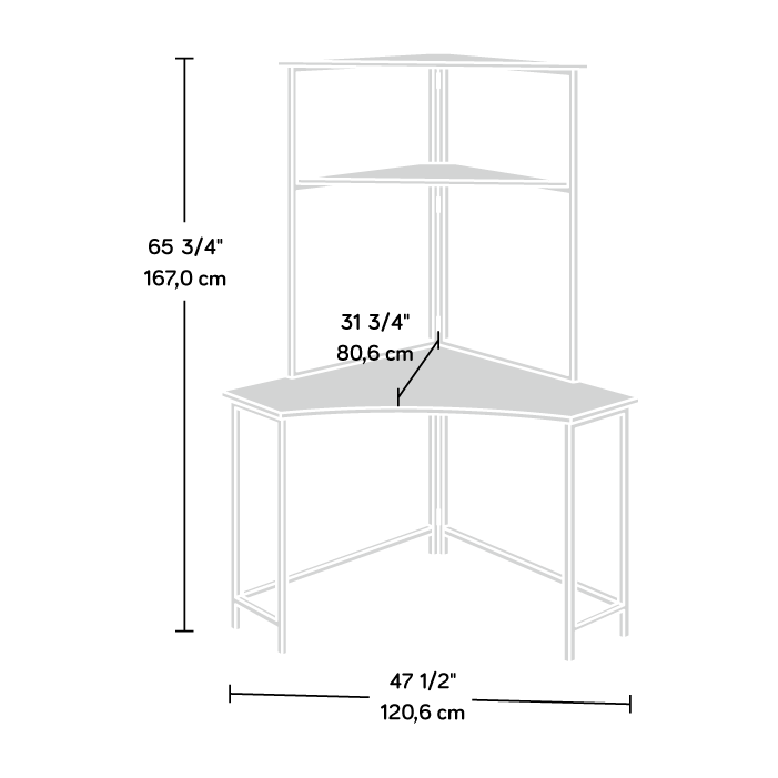 North Avenue Corner Desk with Hutch in Sindoori Mango by Homeportonline