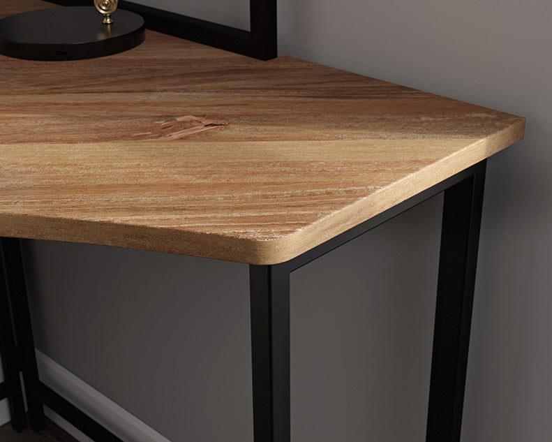 North Avenue Corner Desk with Hutch in Sindoori Mango by Homeportonline