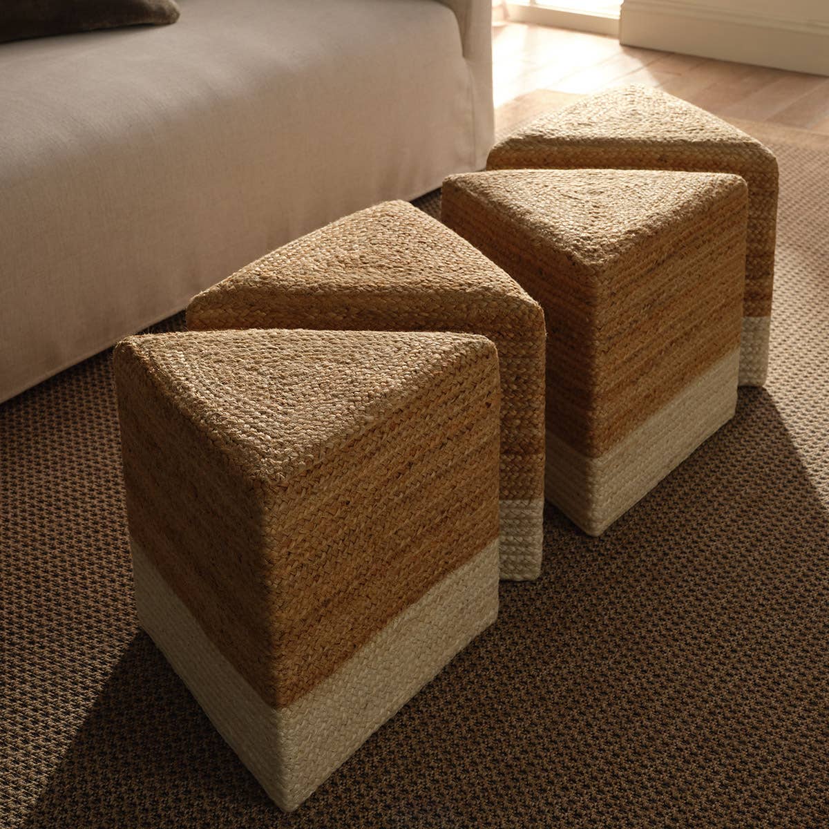 Saba Sienna Triangle Pouf by Homeportonline