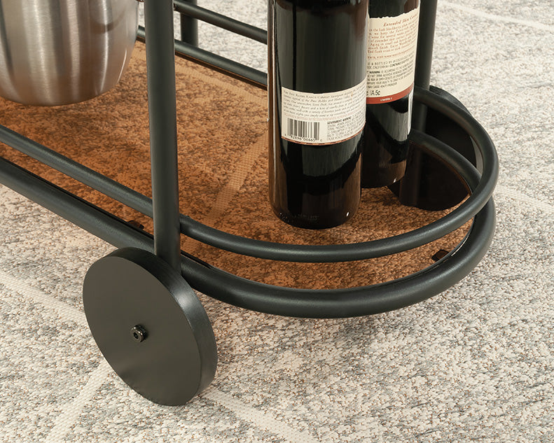 Coral Cape Modern Metal & Glass Bar Cart in Black by Homeportonline