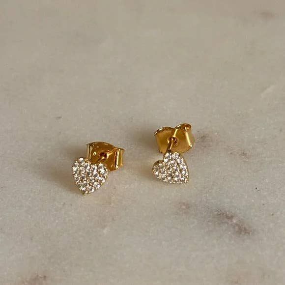 Tramps+Thieves Dalia Heart Studs by Dear Lucy