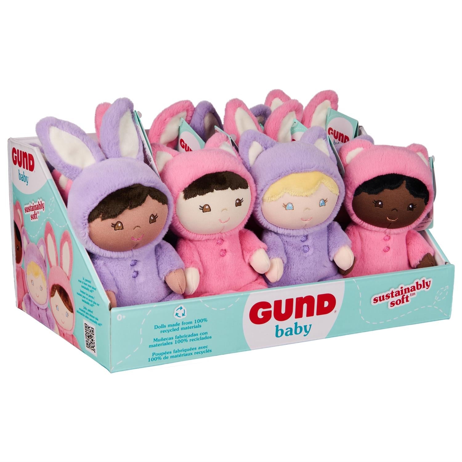 Plush Baby Doll Sustainable - Made With 100% Recycled Material (Sold Individually) Small 7" by Homeportonline
