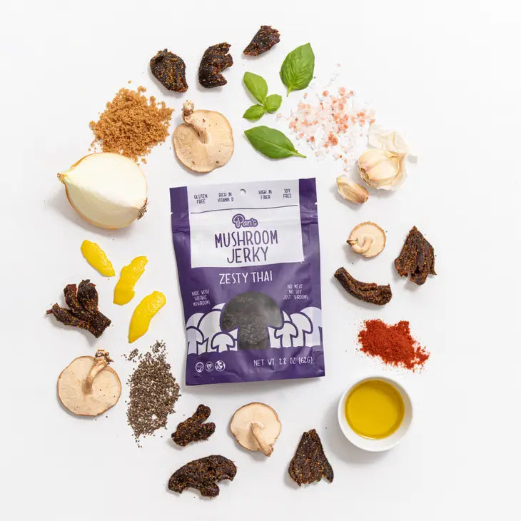 Pan's Mushroom Jerky: Zesty Thai