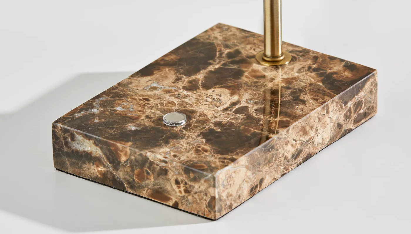 Reader Desk Lamp LED 15" High Antique Brass & Marble by Homeportonline