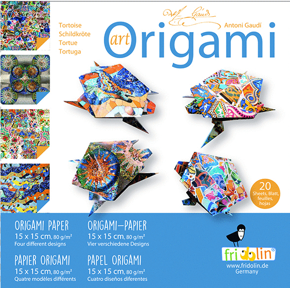 Art Origami 15cm x 15cm Antoni Gaudi Tortoise by Homeportonline