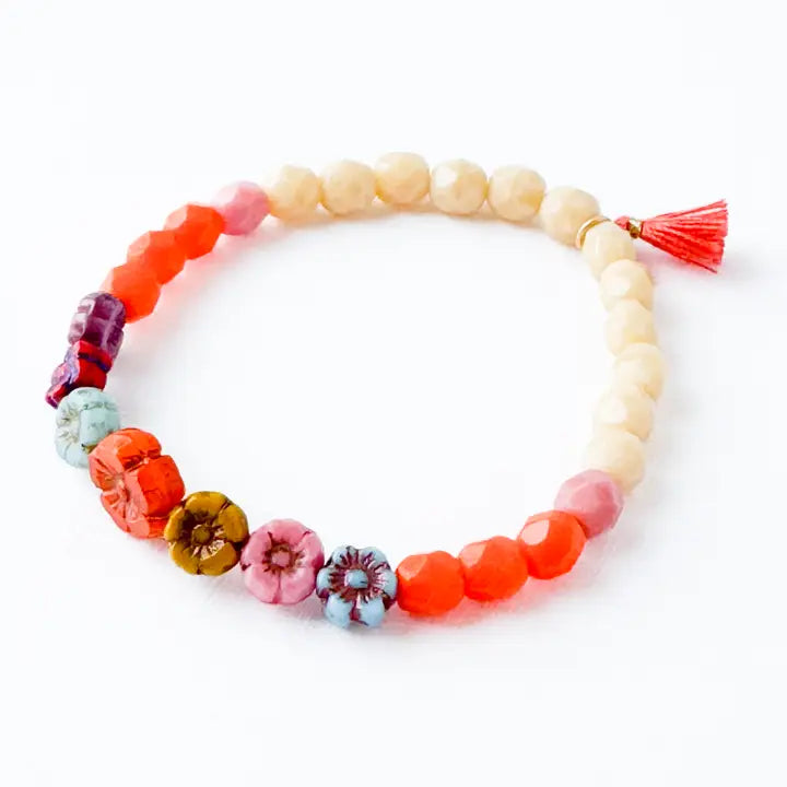 Flower Bracelet with Tassel
