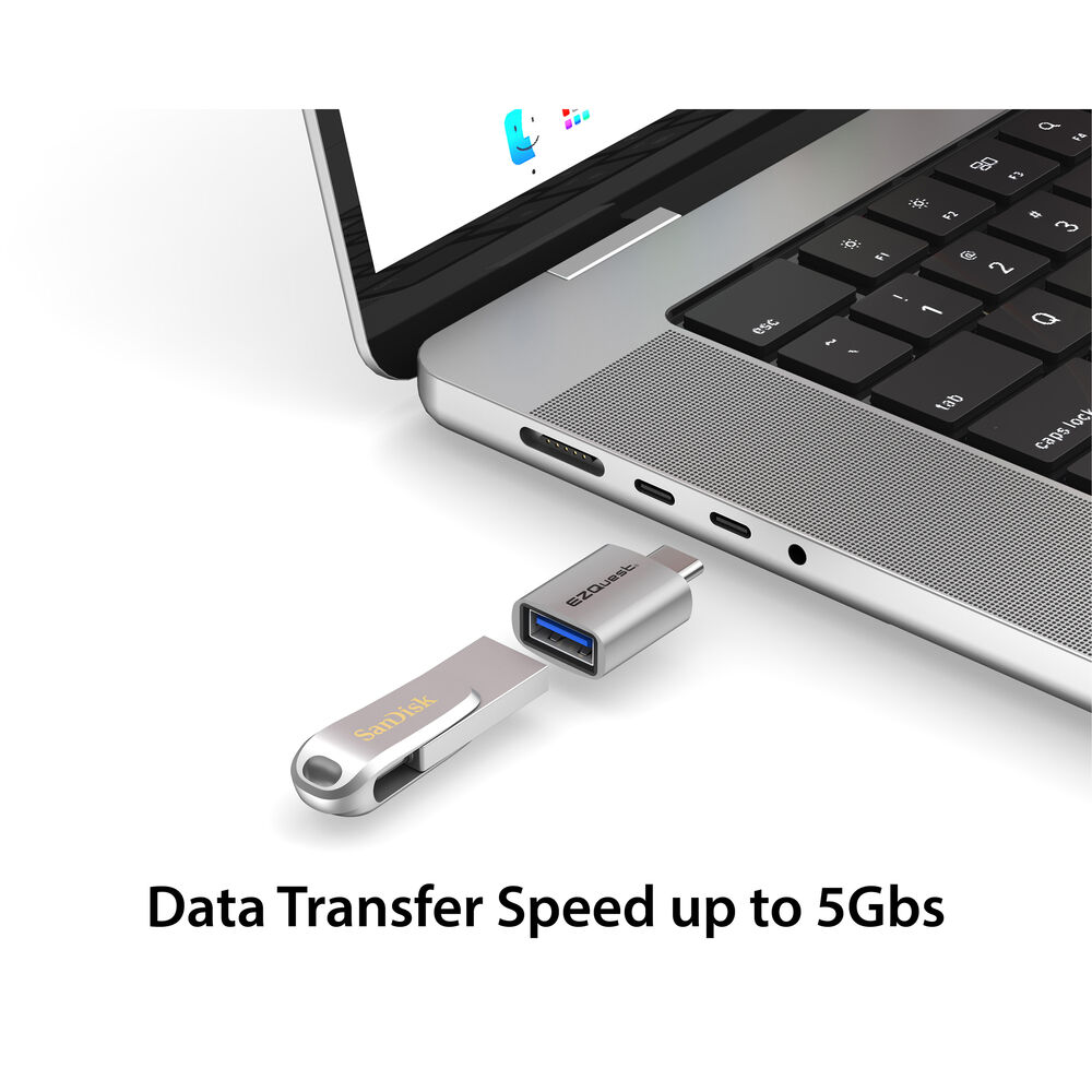 EZQuest USB-C to USB-A 3.0 Female Mini Adapter by Small Dog Electronics