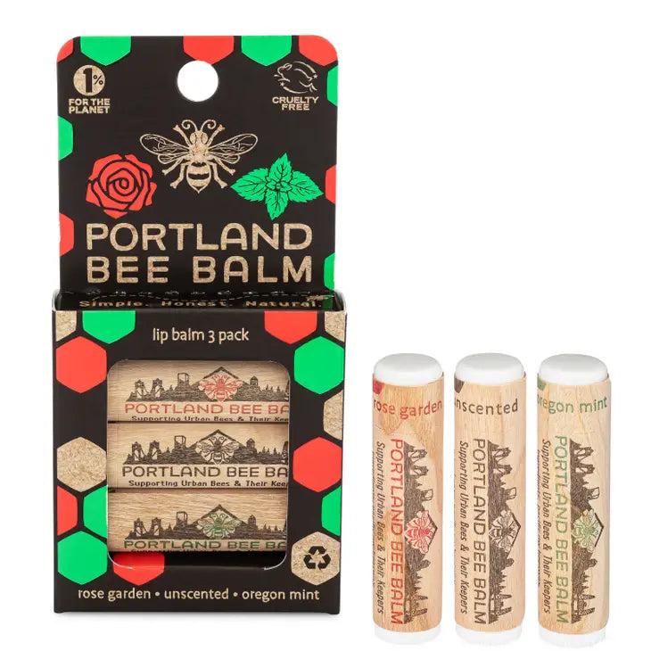 Beeswax Lip Balm - 3 Pack - Oregon Mint, Rose, Unscented by Homeportonline