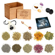 Witchcraft Kit with 10 Herbs, Crystals, and Spell book