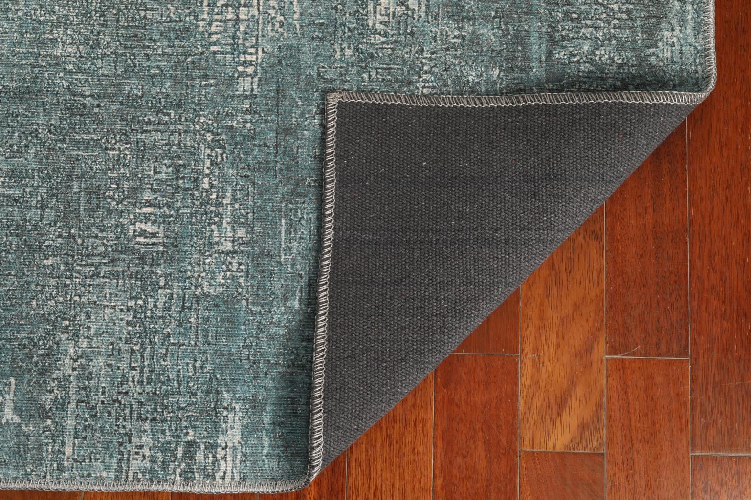 London Elements Teal Washable Rug 5' x 7'6" by Homeportonline