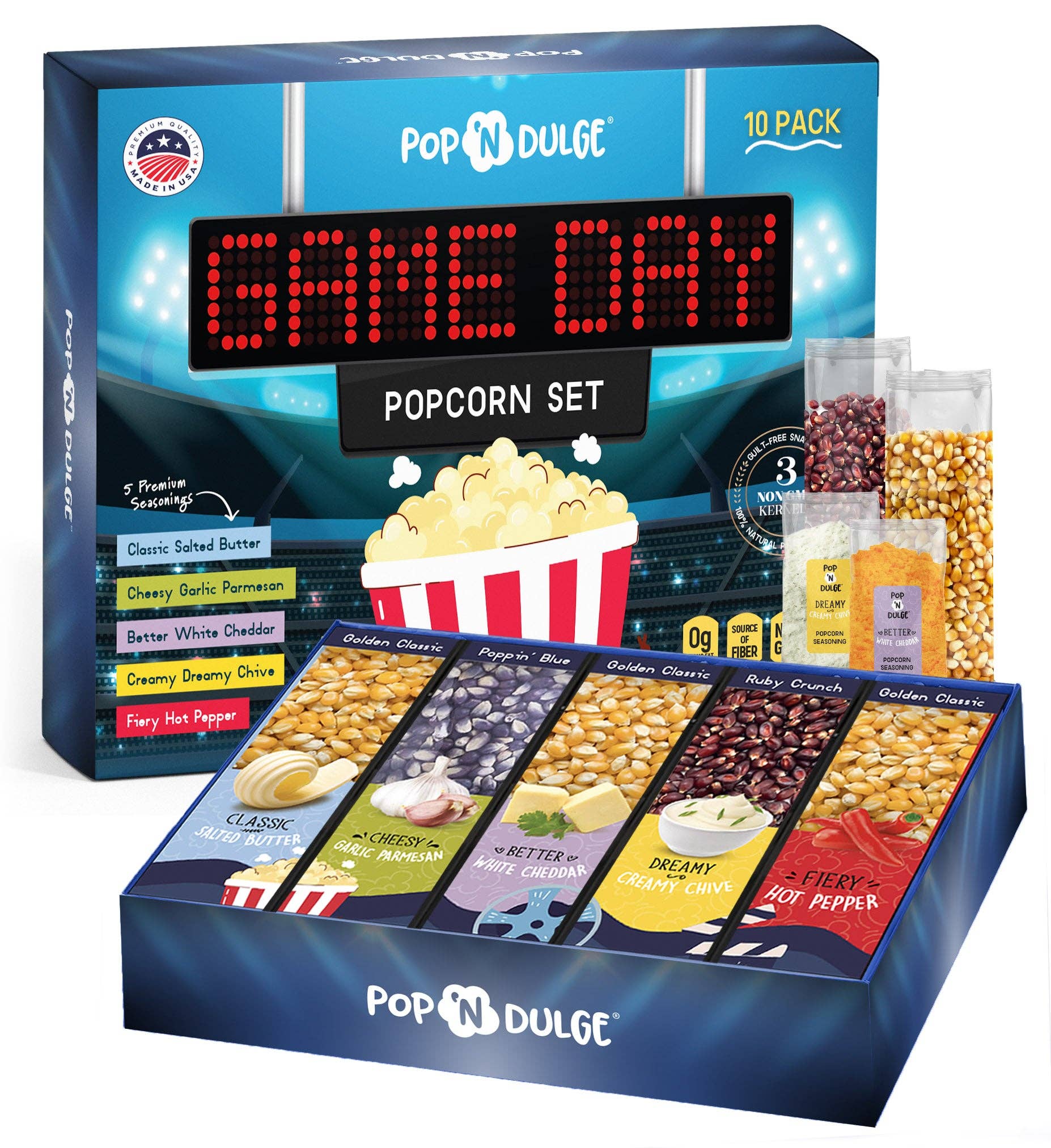 Pop 'N Dulge - Game Day Gourmet Popcorn Gift Set by SidePony Boutique