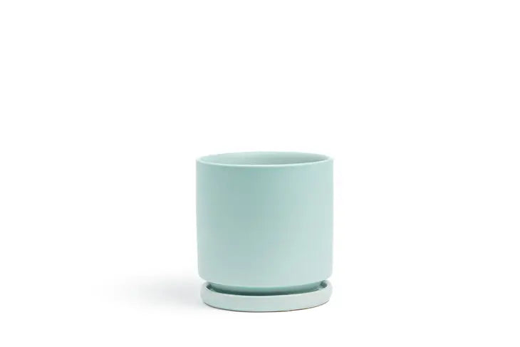 4.5" Fresco Cylinder Pots with Water Saucers by Wild Lark