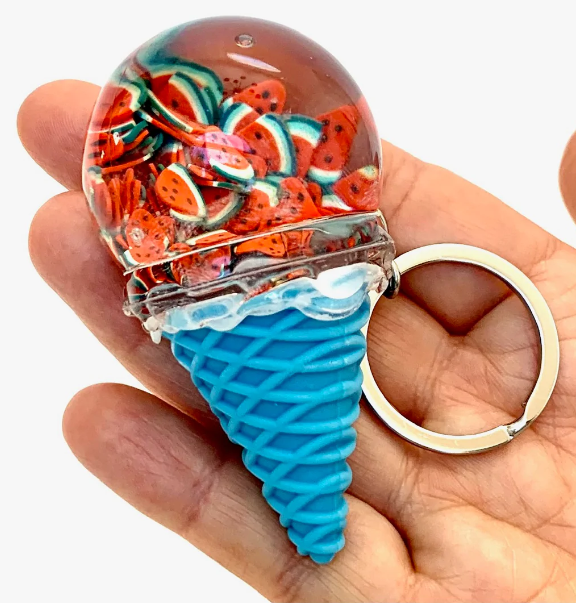 Keychain Charm Ice Cream Cone Floaty Fruit (Sold Individually) by Homeportonline