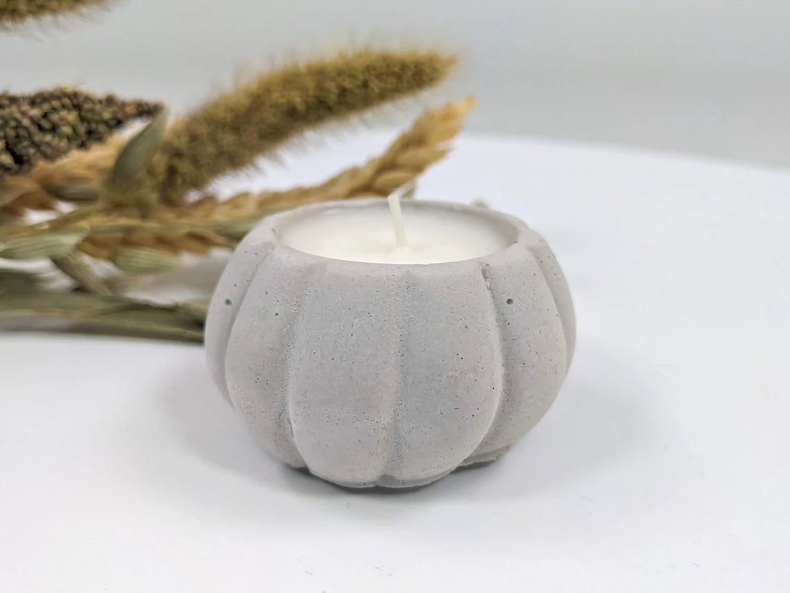 Sale!Halloween Pumpkin Candle - Mini Concrete Fall Tea Light