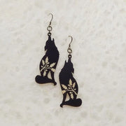 Wolf Printed Wood Earrings by Wild Lark