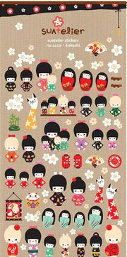 Stickers Kokeshi Dolls Korean Paper by Homeportonline