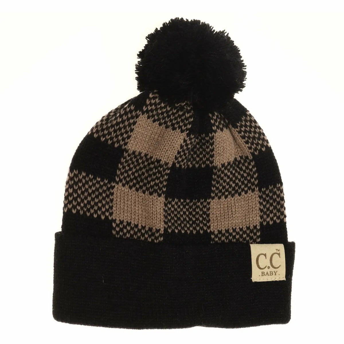 Baby Buffalo Plaid Pom Beanie Newborn