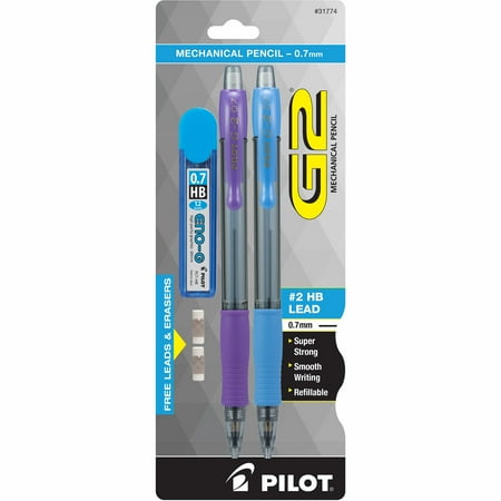 Pilot G2 Premium Mechanical Pencils  #2 HB  0.7 mm Lead  Assorted Accent Colors  2 Count