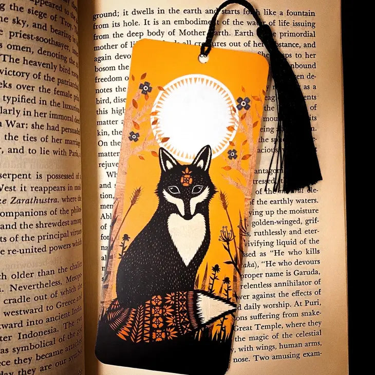 Fox Bookmark Featuring Cut Paper Collage by Wild Lark