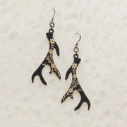 Antler Printed Wood Earrings