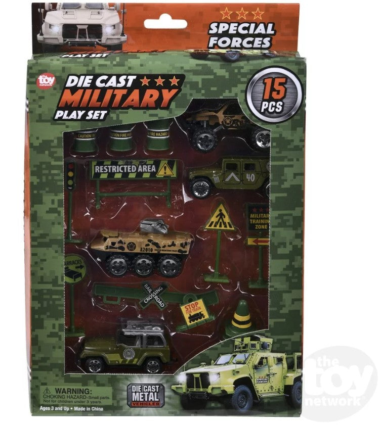 Diecast Play Set Military 15 Piece by Homeportonline