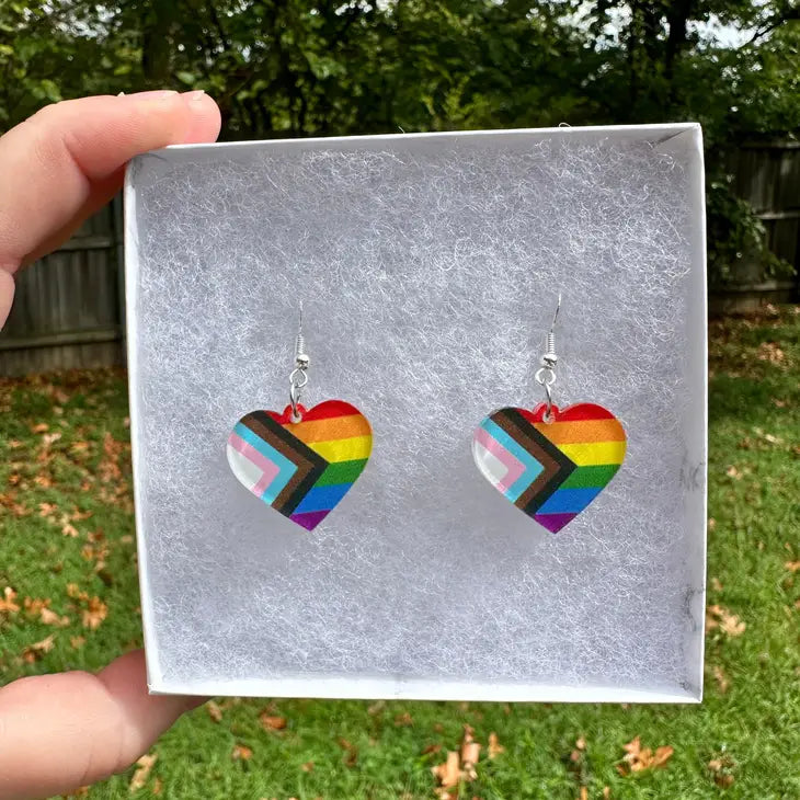 Intersectional Pride Heart Earrings