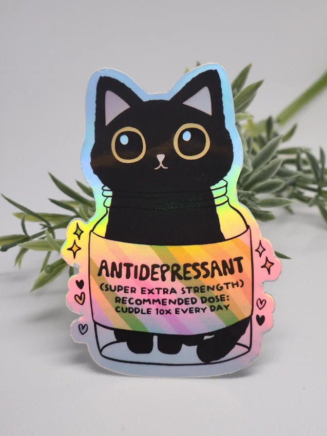 Antidepressant Cat Sticker