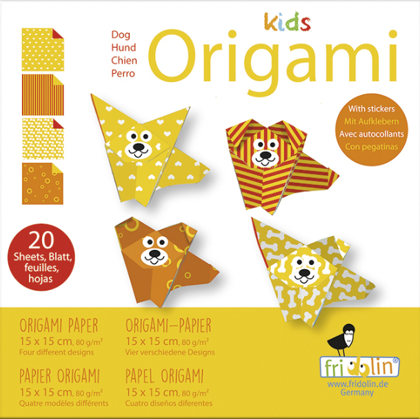 Kids Origami 15cm x 15cm Dogs by Homeportonline