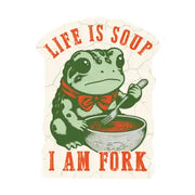 Life is Soup I am Fork Frog Sticker